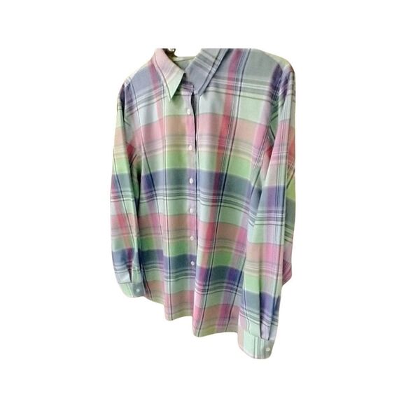 FoxCroft Women'sMulti- Color New Wrinkle Free Plaid Shirt.Plus Size 1X - Picture 9 of 12